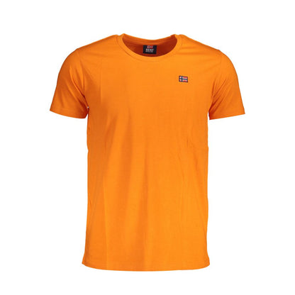Norway 1963 Orange Cotton Men T-Shirt with crew neck and logo, short sleeves, made from Bangladeshi cotton.