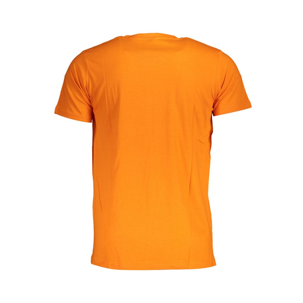 Back view of Norway 1963 Orange Cotton Men T-Shirt with crew neck and short sleeves, showcasing high-quality fabric and chic design.
