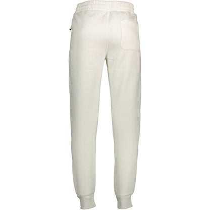 Norway 1963 White Cotton Pant with elastic waistband, laces, ankle cuffs, two zippered pockets, back pocket, and logo embroidery