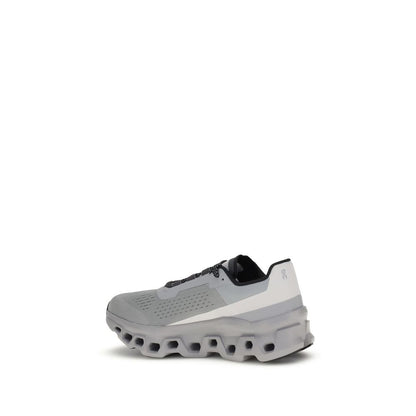 ON Gray Polyester Athletic Sneakers with reinforced sole and lace-up closure for support and style.