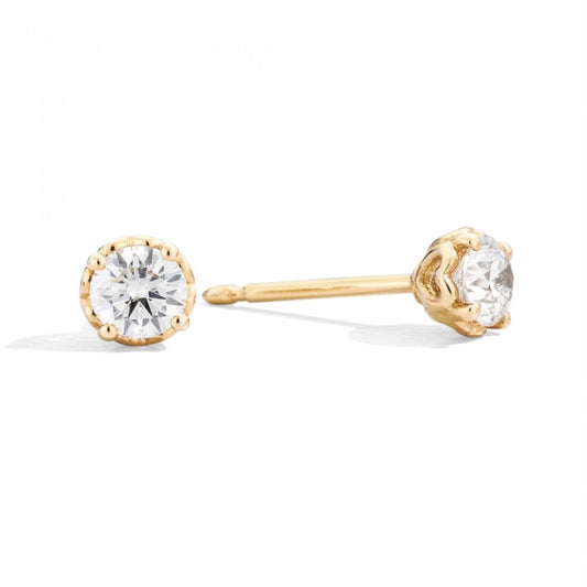 ORECCHINI RECARLO MOD. E01PX001_G061 gold stud earrings with diamonds