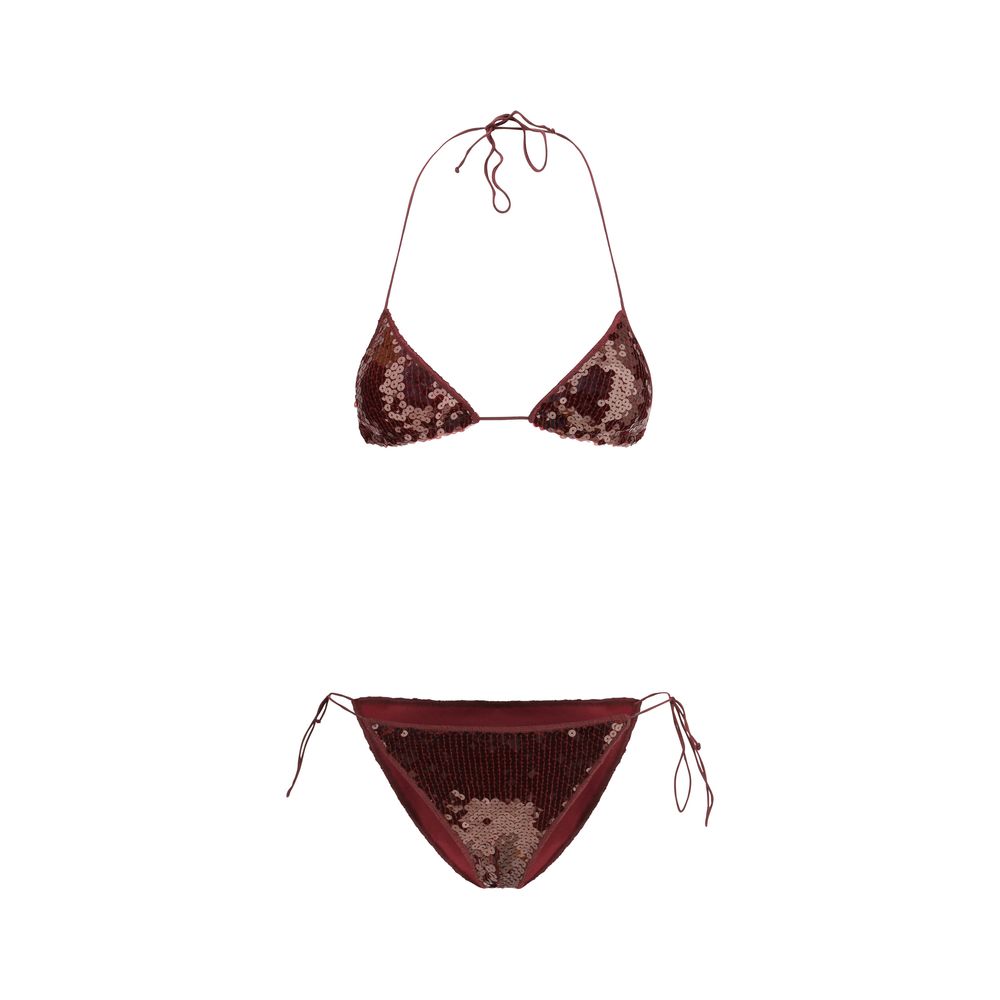 Oséree Marylin Swimsuit with sequins, adjustable lacing, made from 80% polyamide and 20% elastane, glamorous AW25 collection, made in Italy.