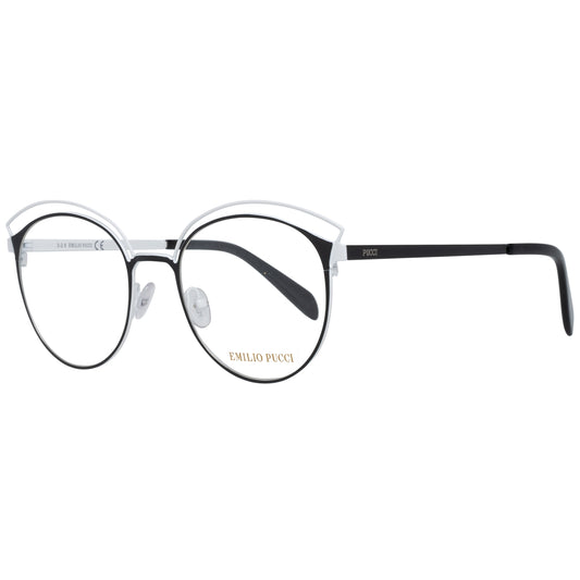PUCCI MOD. EP5076 49004 lady eyeglasses with sleek black and silver design.