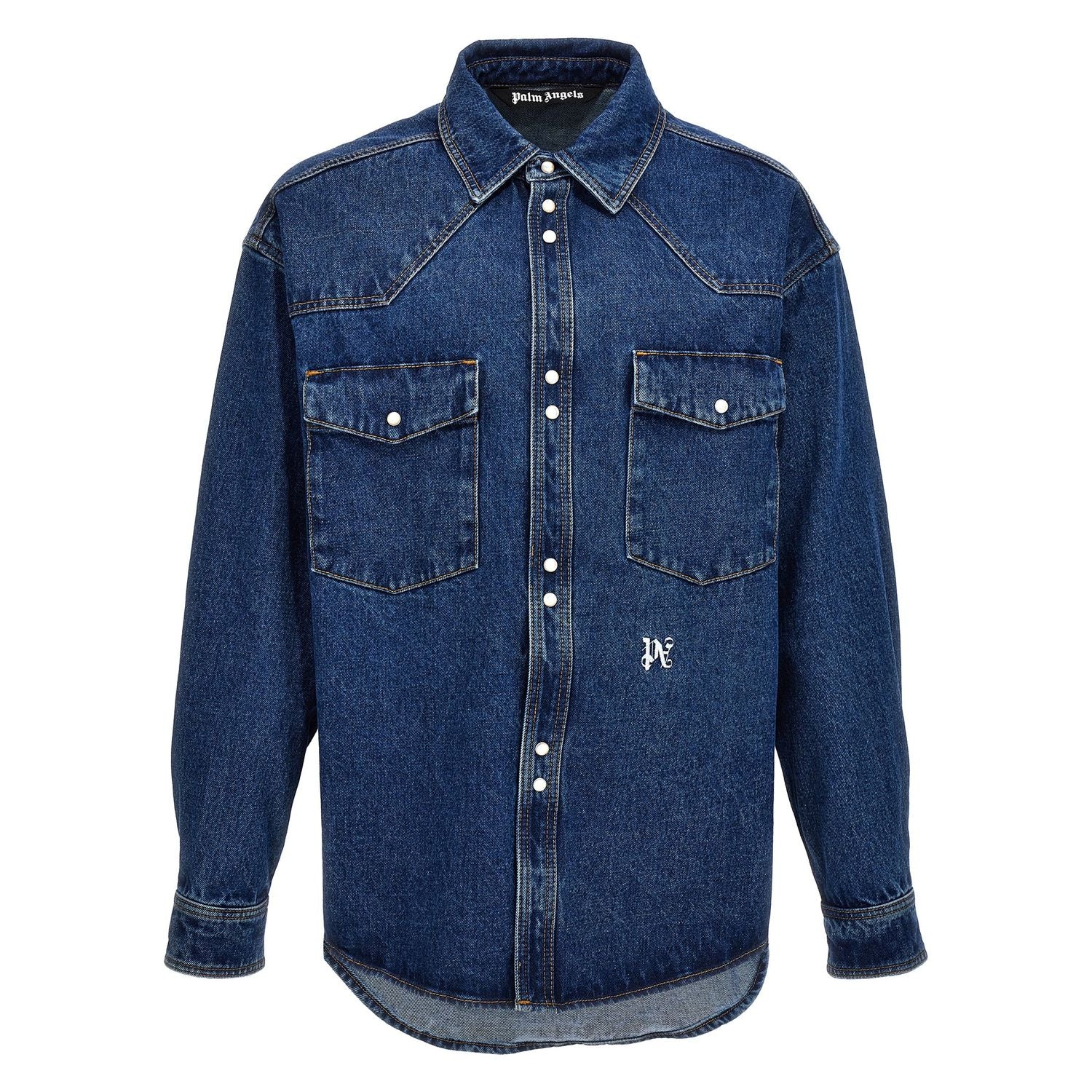 Palm Angels Blue Polyester Denim Jacket