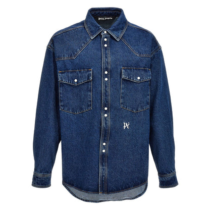 Palm Angels Blue Polyester Denim Jacket