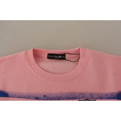 Philippe Model Pink Printed Long Sleeves Pullover Sweater