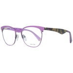 Police Purple Women Glasses Frame with full-rim plastic design, spring hinge, and branded case, size 51-19-140.