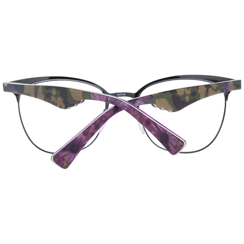 Police Purple Women Glasses Frame with plastic full-rim design, purple color, and spring hinge for women, size 51-19-140.