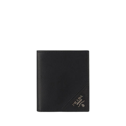 Prada Black Calf Leather Bos Taurus Wallet