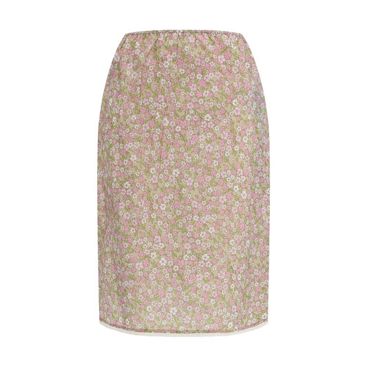 Prada Multicolor Nylon Midi Skirt 1728,72470364320,Clothing,IT42 | L,Midi - Skirts - Clothing,Multicolor,New with tags,Prada,Skirts - Clothing,Women