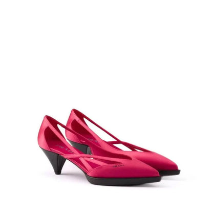 Prada Multicolor Silk Mid Heel Pumps