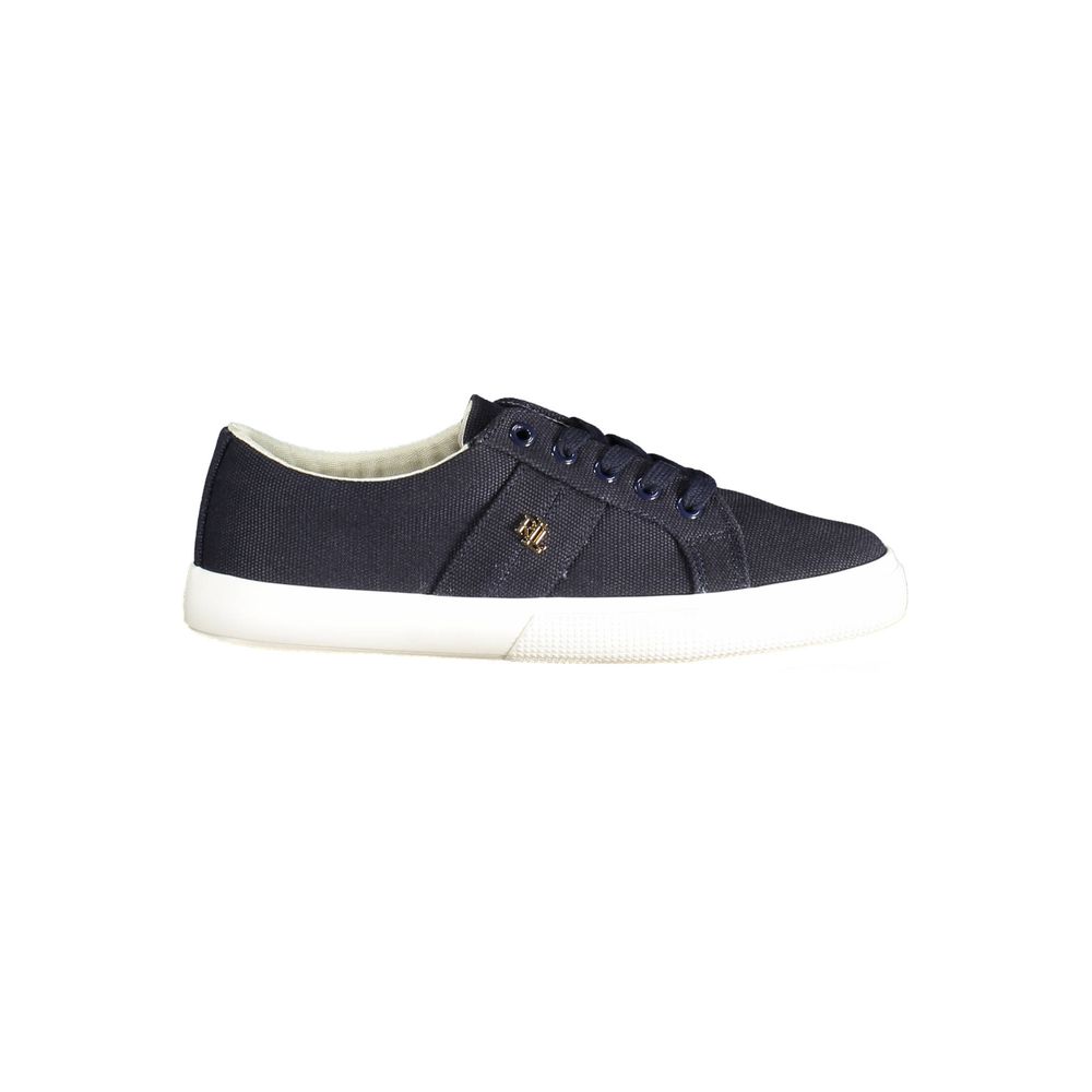 Ralph Lauren Blue Cotton Women Sneaker with classic charm and modern flair, featuring a blend of cotton and polyester for comfort