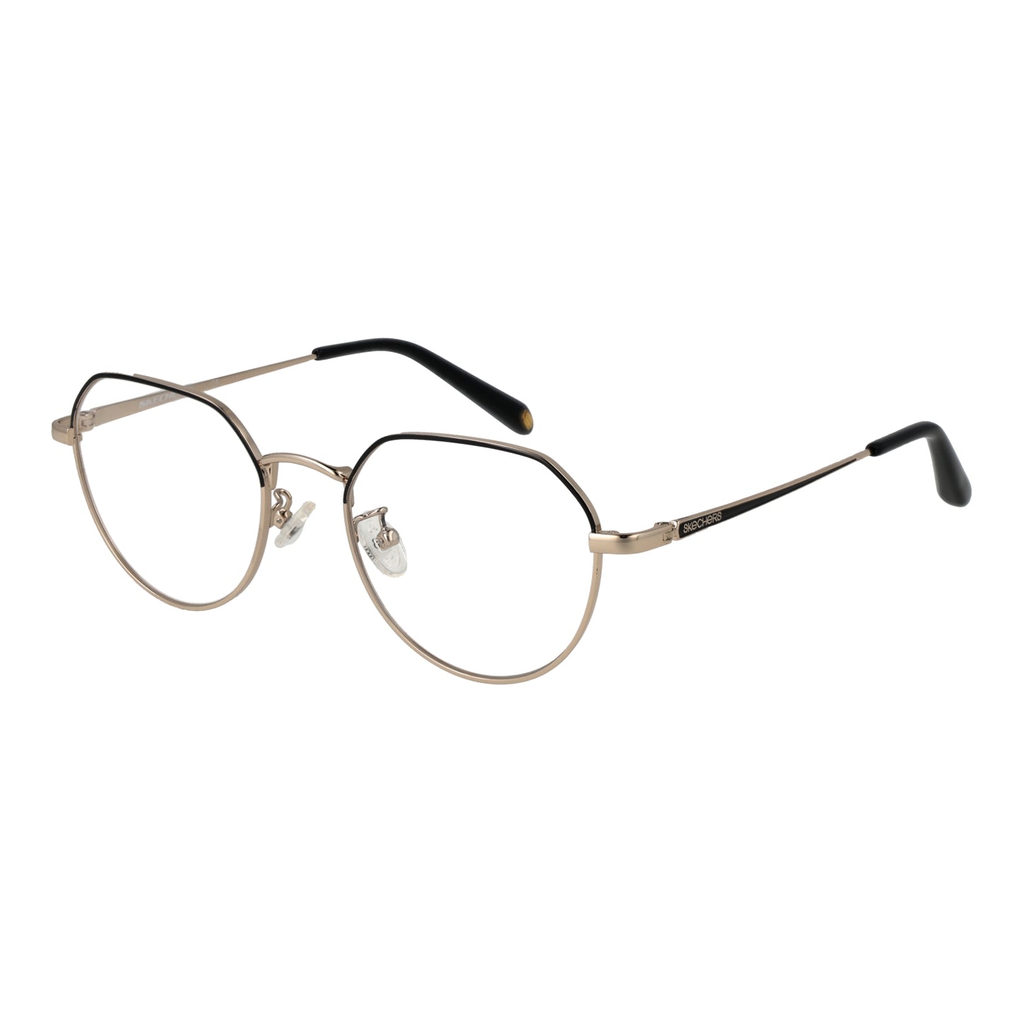 SKECHERS MOD. SE2181-D 51001 gold-rimmed eyeglasses for ladies with black temple tips, stylish and elegant eyewear design.