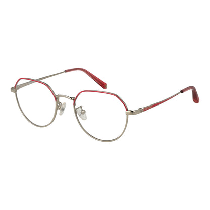 SKECHERS MOD. SE2181-D 51072 stylish lady's eyeglasses with red accents and round metal frame designed for modern fashion.