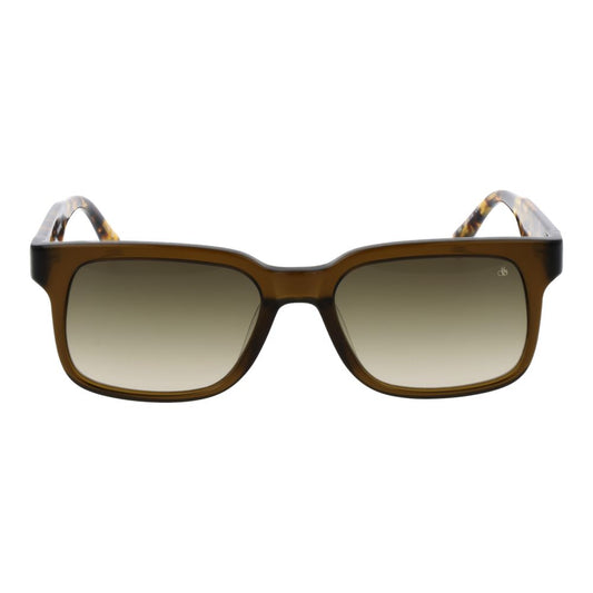 Scotch & Soda Brown Men Sunglass with green gradient lenses, metal frame, UVA & UVB protection, full-rim, rectangle style.