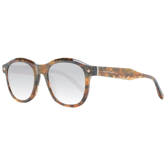 Scotch & Soda Brown Men Sunglass with gradient green lenses, metal frame, full-rim rectangle style, 100% UVA & UVB protection.