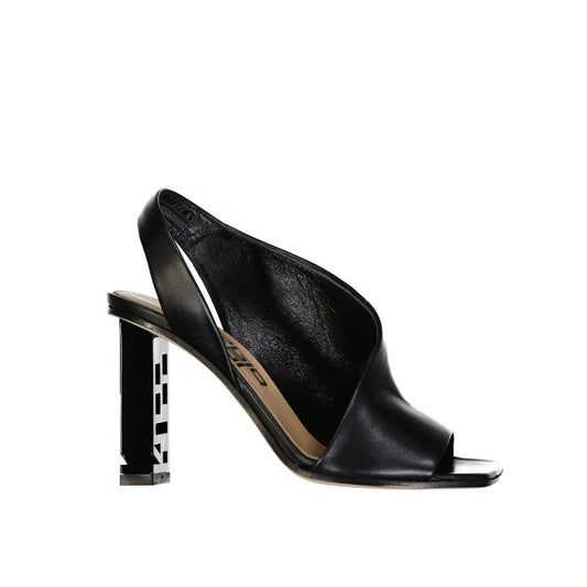 Sergio Rossi Black Calfskin Stiletto Heel Sandals
