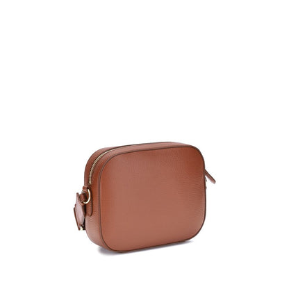 Stella McCartney Brown Other Fibres Shoulder Bag with adjustable strap and monogram embellishment, elegant and sustainable design.