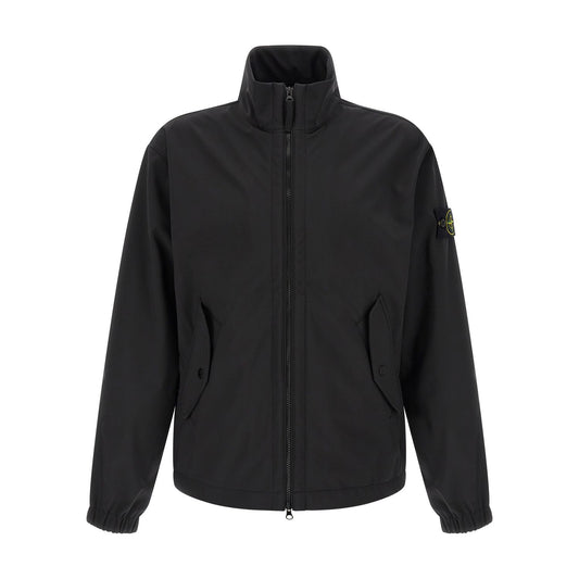 Stone Island Black Polyester Shell Jacket