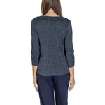 Back view of Street One Blue Polyester Long Sleeve women’s fall/winter shirt with visco and elastane blend.