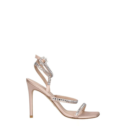 Stuart Weitzman Pink Satin Stiletto Heel Sandals