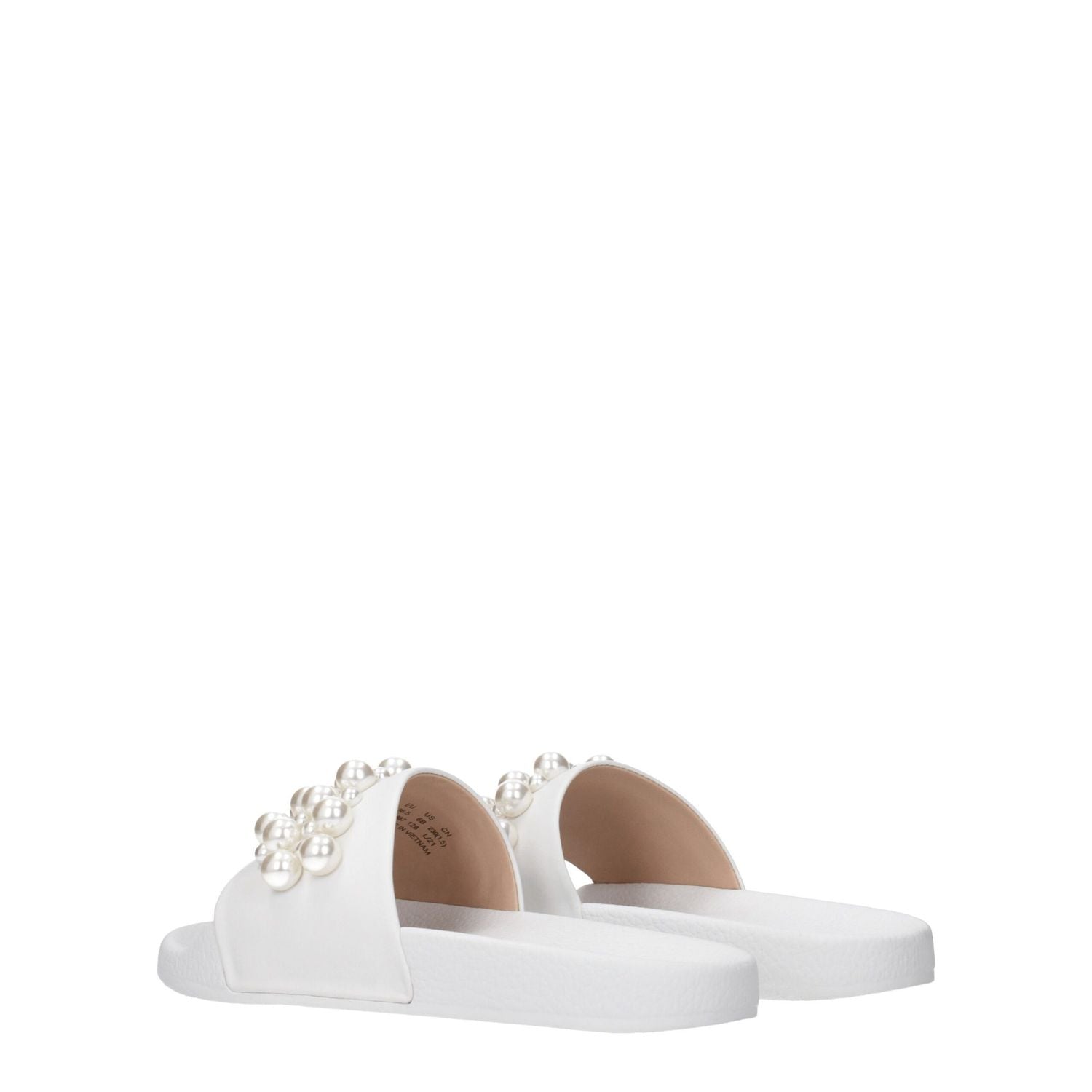 Stuart Weitzman White Leather Slippers