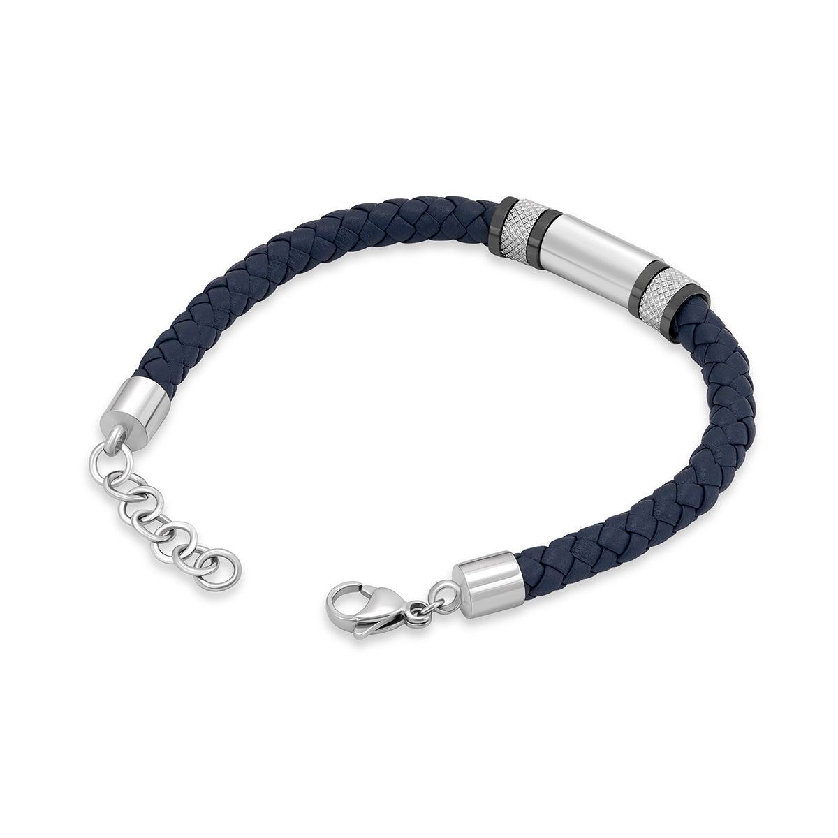 TIMBERLAND JEWELS JEWELRY Mod. TDAGB0003202 stylish bracelet with navy braided band and sleek silver clasp.