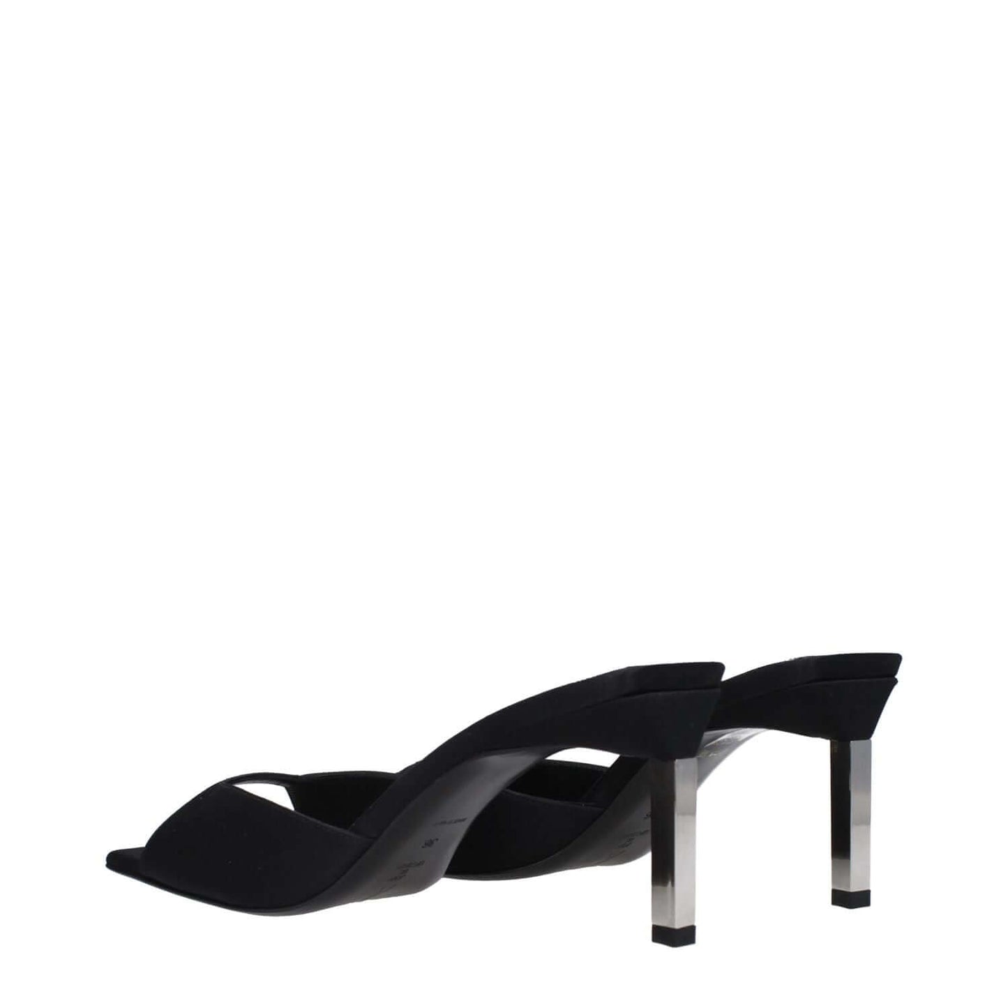 The Attico Black Satin Stiletto Heel Sandals