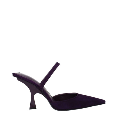 The Attico Purple Leather Stiletto Heel Sandals