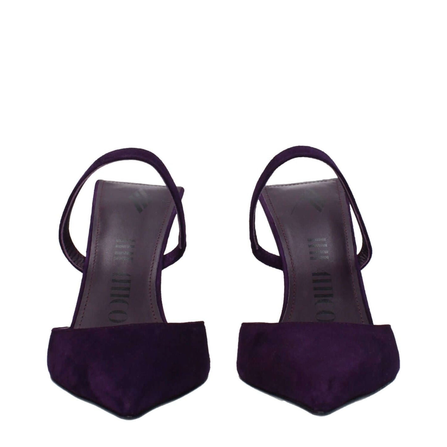 The Attico Purple Leather Stiletto Heel Sandals
