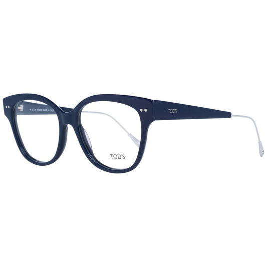 Alt Tag: Tod's Blue Women Glasses Frame with metal and plastic full-rim butterfly style, size 53-16-140, comes with branded case.