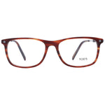 Tod's Brown Men Glasses Frame, rectangle full-rim plastic material, includes branded case, size 56-17-145, demo lenses.