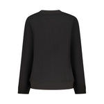 Tommy Hilfiger Black Cotton Women Sweater, back view with hood in focus, showcasing trendy style and comfort.