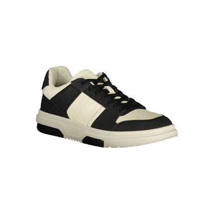 Tommy Hilfiger Black Polyester Sneaker with laces, contrast details, logo