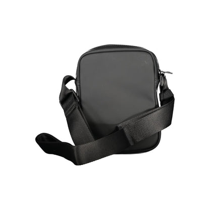 Tommy Hilfiger Black Polyethylene Shoulder Bag with adjustable strap, external pocket, internal pocket, and zip closure