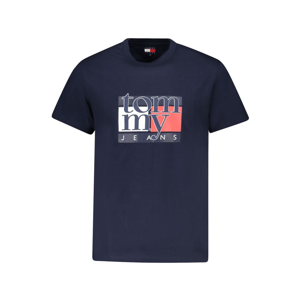 Tommy Hilfiger Blue Cotton Men T-Shirt with logo