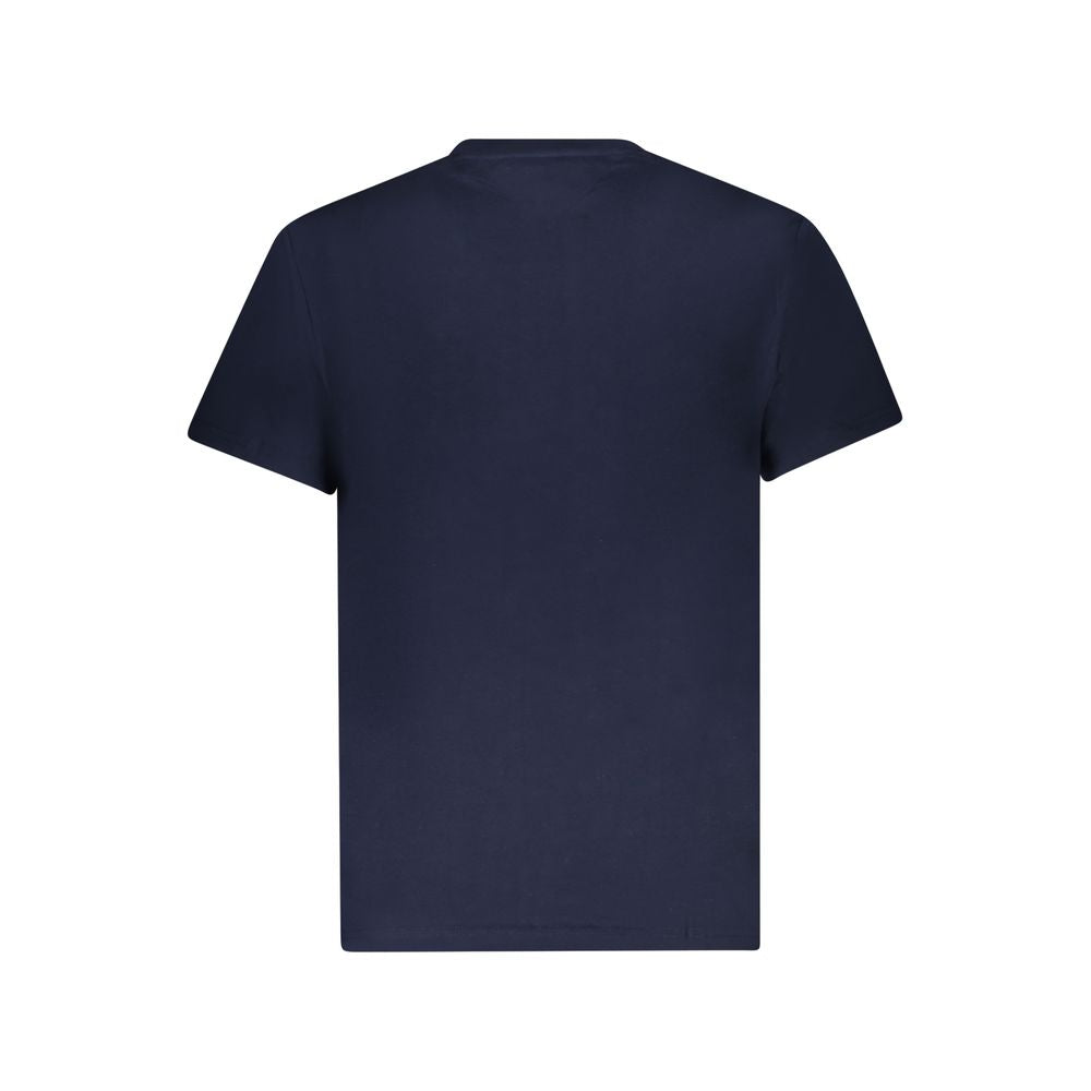 Back view of Tommy Hilfiger Blue Cotton Men T-Shirt