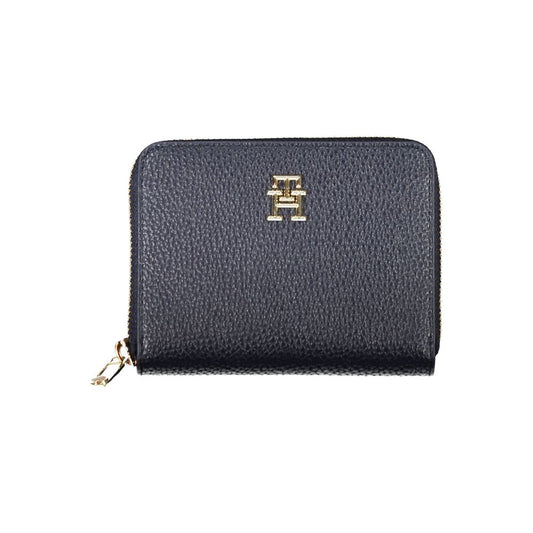 Tommy Hilfiger Blue Polyethylene Women Wallet with iconic logo and sleek design
