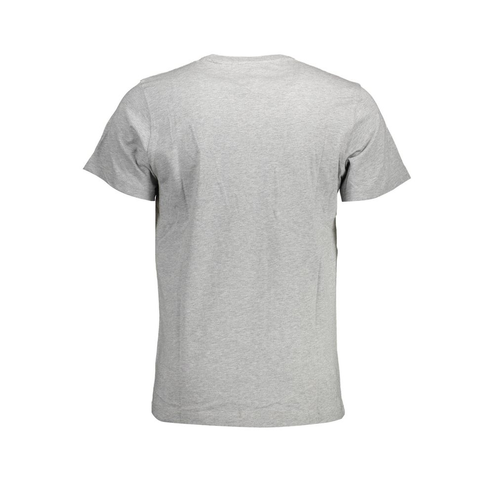 Back view of Tommy Hilfiger Brown Cotton Men T-Shirt, showcasing short-sleeve design in organic cotton for eco-conscious comfort.