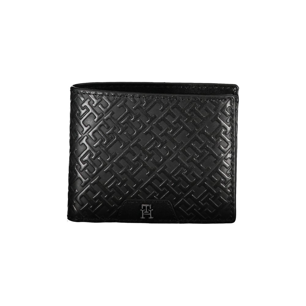Tommy Hilfiger Elegant Leather Double Card Wallet, featuring embossed leather and sophisticated design for modern men.