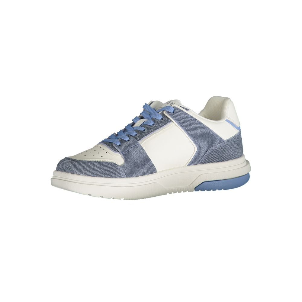 Tommy Hilfiger Light Blue Leather Women Sneaker with contrast details and logo, perfect for style and comfort in athletic design.