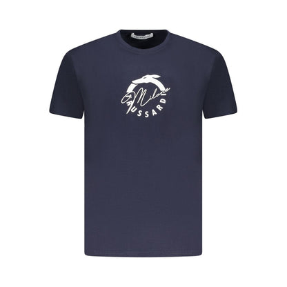 Trussardi Blue Cotton Men T-Shirt with iconic logo and distinctive print.