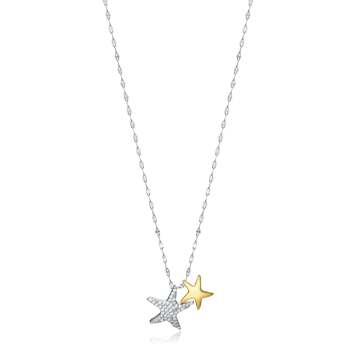VICEROY JEWELS Mod. 13046C100-39 lady's silver necklace with star pendants, quartz analog dial, water-resistant, in official packaging.