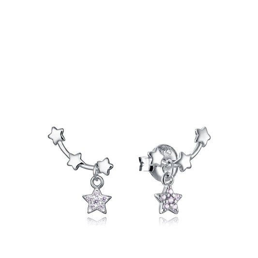 Silver star earrings for women, VICEROY JEWELS Mod. 13075E000-30, crafted in 925° silver with quartz analog design.