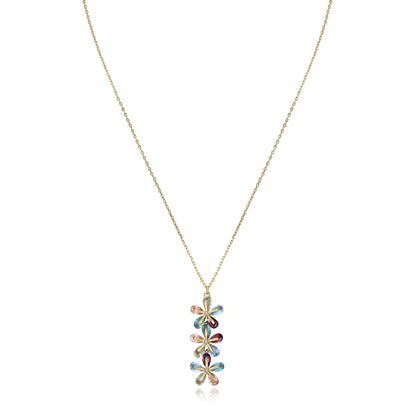 Elegant necklace with multi-colored flower design from VICEROY JEWELS Mod. 13083C100-39, crafted in Silver 925° with quartz movement.