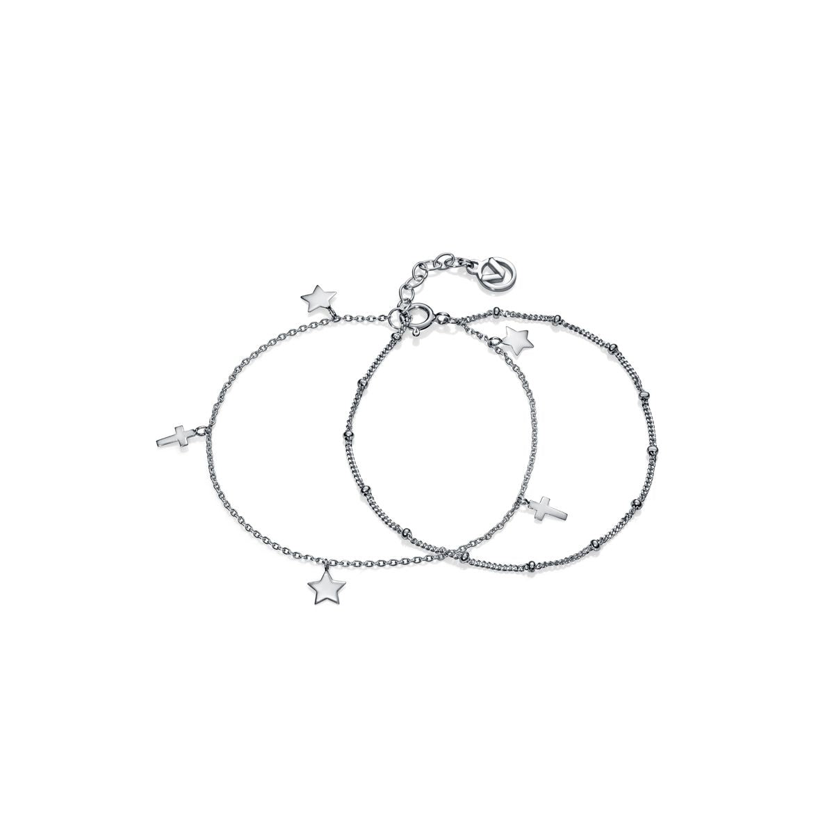 VICEROY JEWELS Mod. 4089P000-00 Women's Silver 925° Bracelet with Star Charms, 32mm Chronograph Quartz Watch, 5 ATM Water Resistant