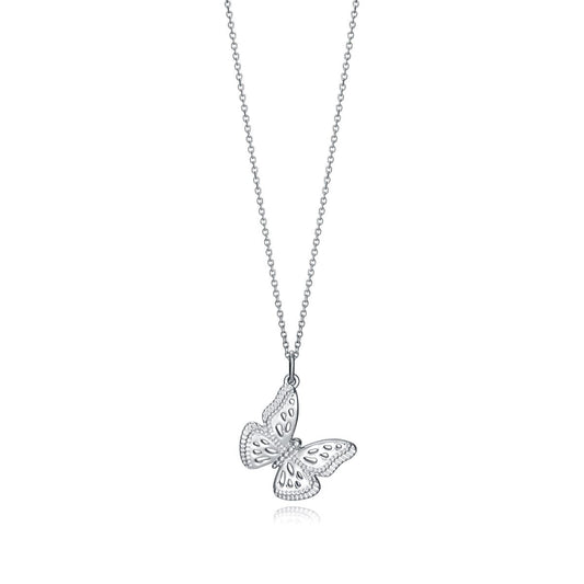 VICEROY JEWELS Mod. 61071C000-00 silver 925° lady's necklace with butterfly pendant, quartz analog, 28mm case, calendar function, 5 ATM water resistance.
