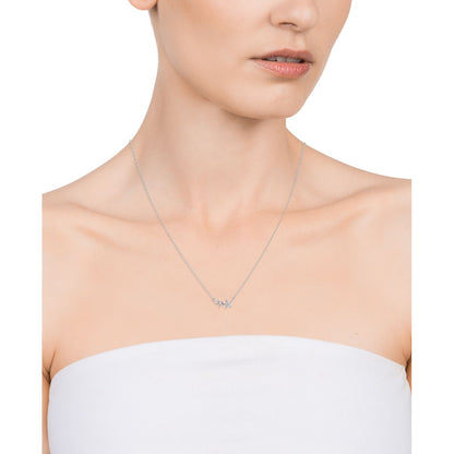 Lady wearing VICEROY JEWELS Mod. 61074C000-38 necklace in Silver 925°, elegant jewelry, water resistant, quartz movement, official box included