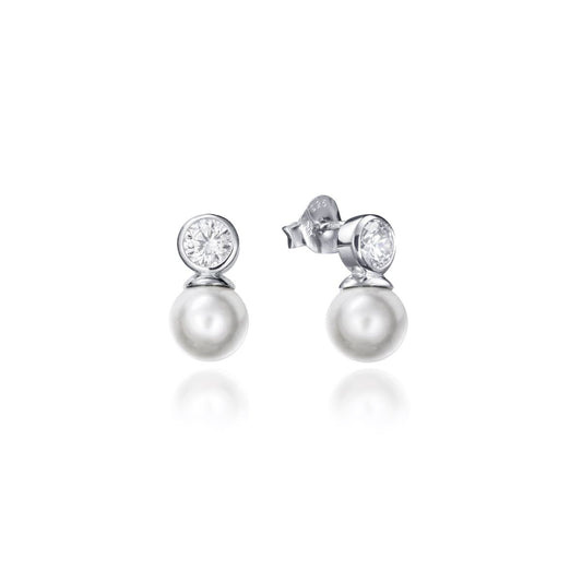 VICEROY JEWELS Mod. 71047E000-68 elegant pearl and silver earrings for ladies with quartz movement and 3 ATM water resistance.