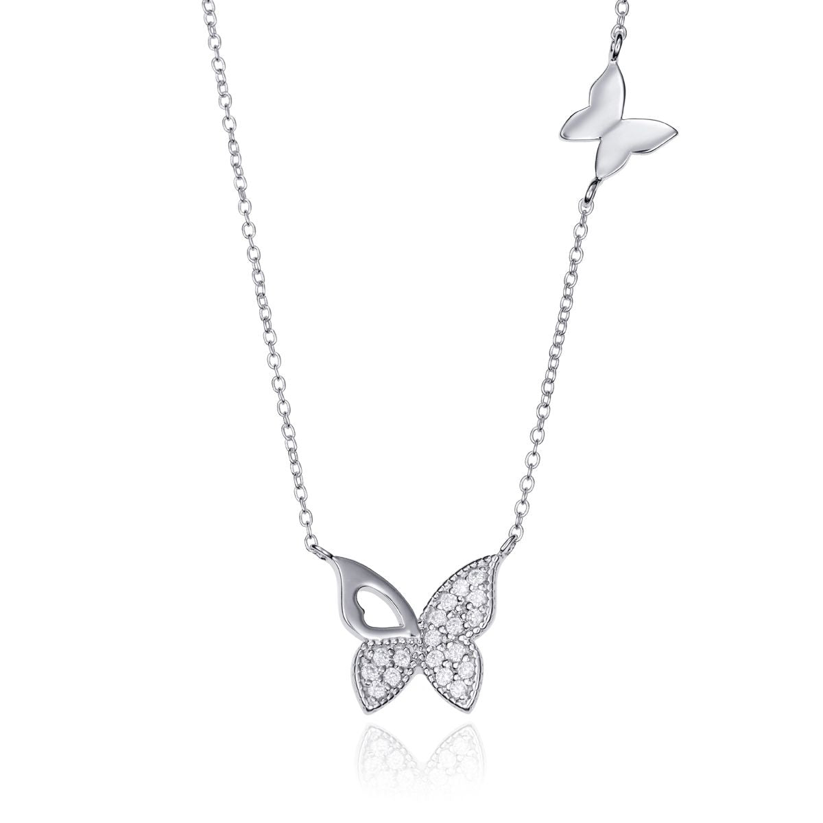 VICEROY JEWELS Mod. 71053C000-30 Silver 925° Necklace for Ladies with Quartz Movement, Multifunction, Butterfly Design